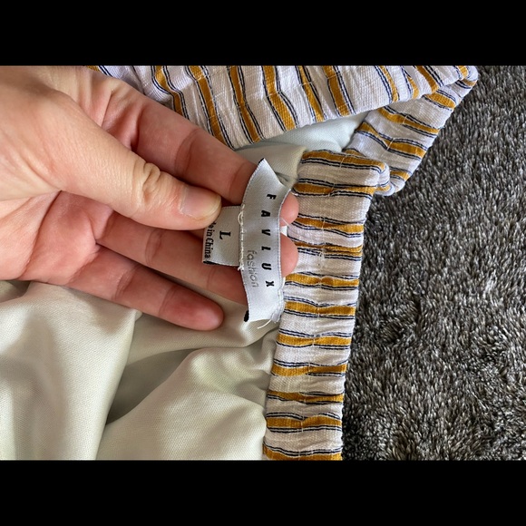 Favlux Large Yellow and White Striped Shorts - Picture 4 of 4